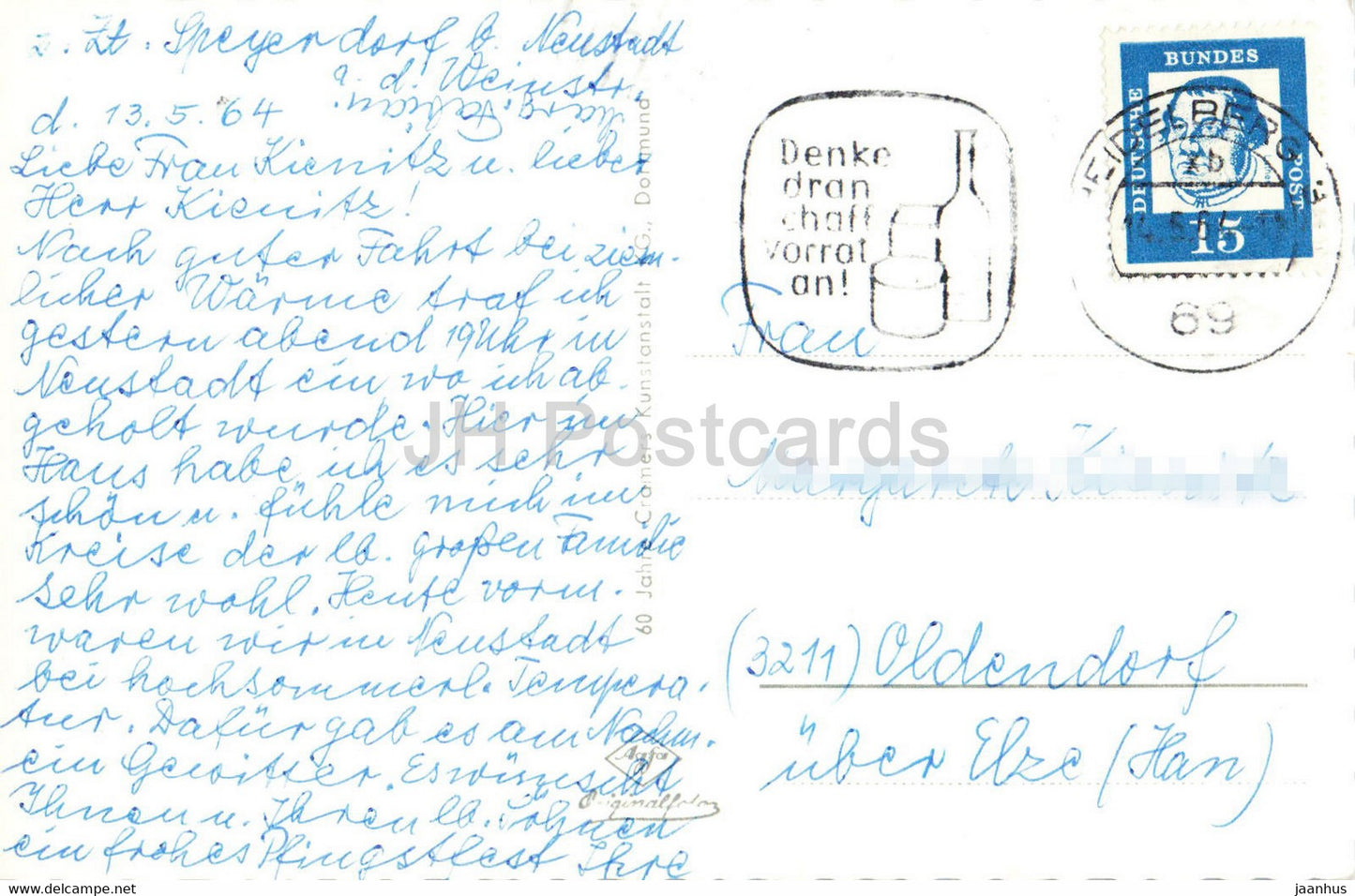 Neustadt an der Weinstrasse - Hambacher Schloss - old postcard - 1964 - Germany - used