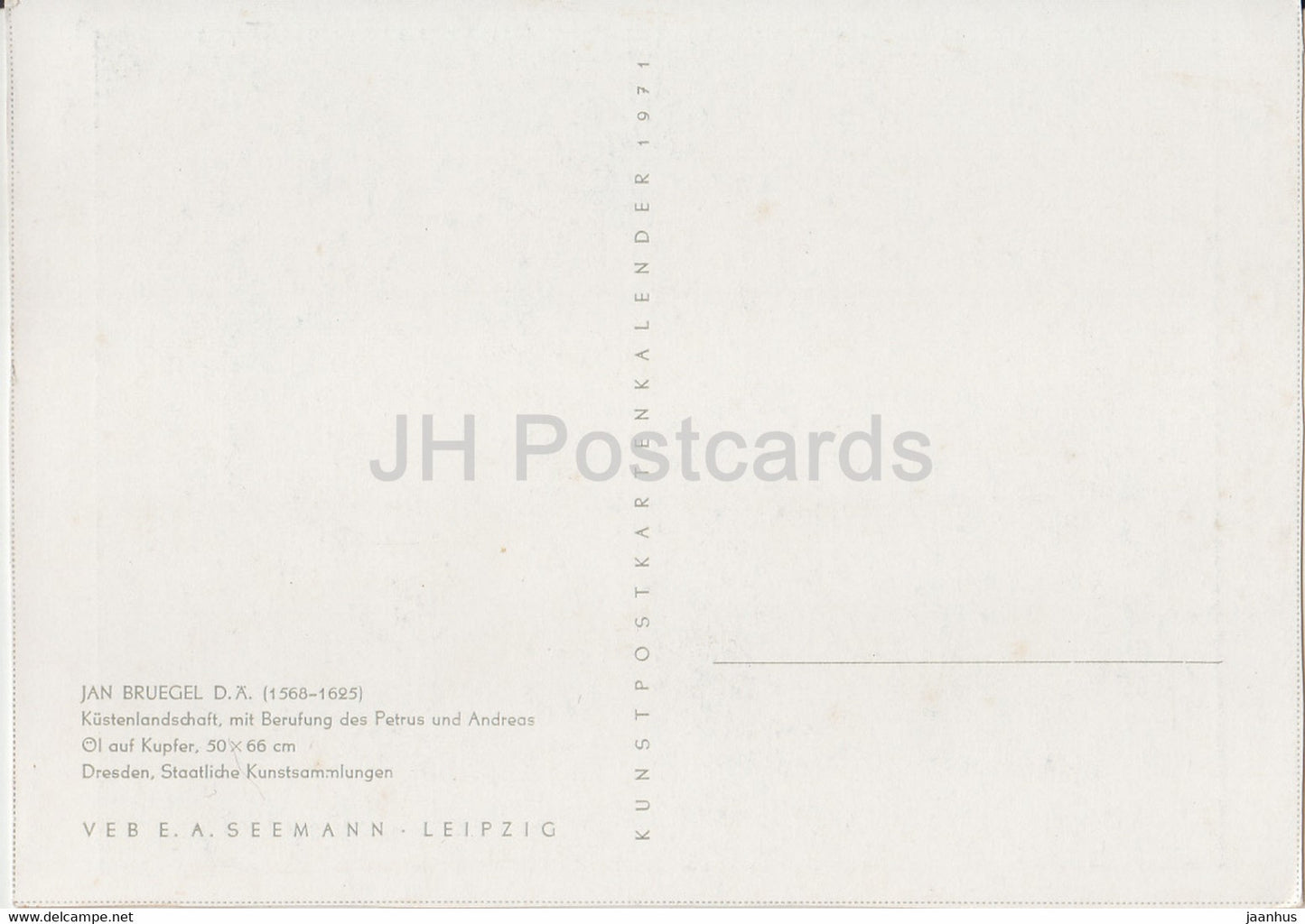 peinture de Jan Bruegel - Kustenlandschaft mit Berufung des Petrus und Andreas - Art flamand - 1971 - Allemagne - inutilisé