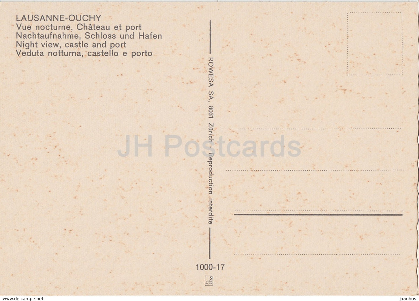 Lausanne Ouchy - Vue Nocturne - Château et Port - vue nocturne château et port - Suisse - inutilisé