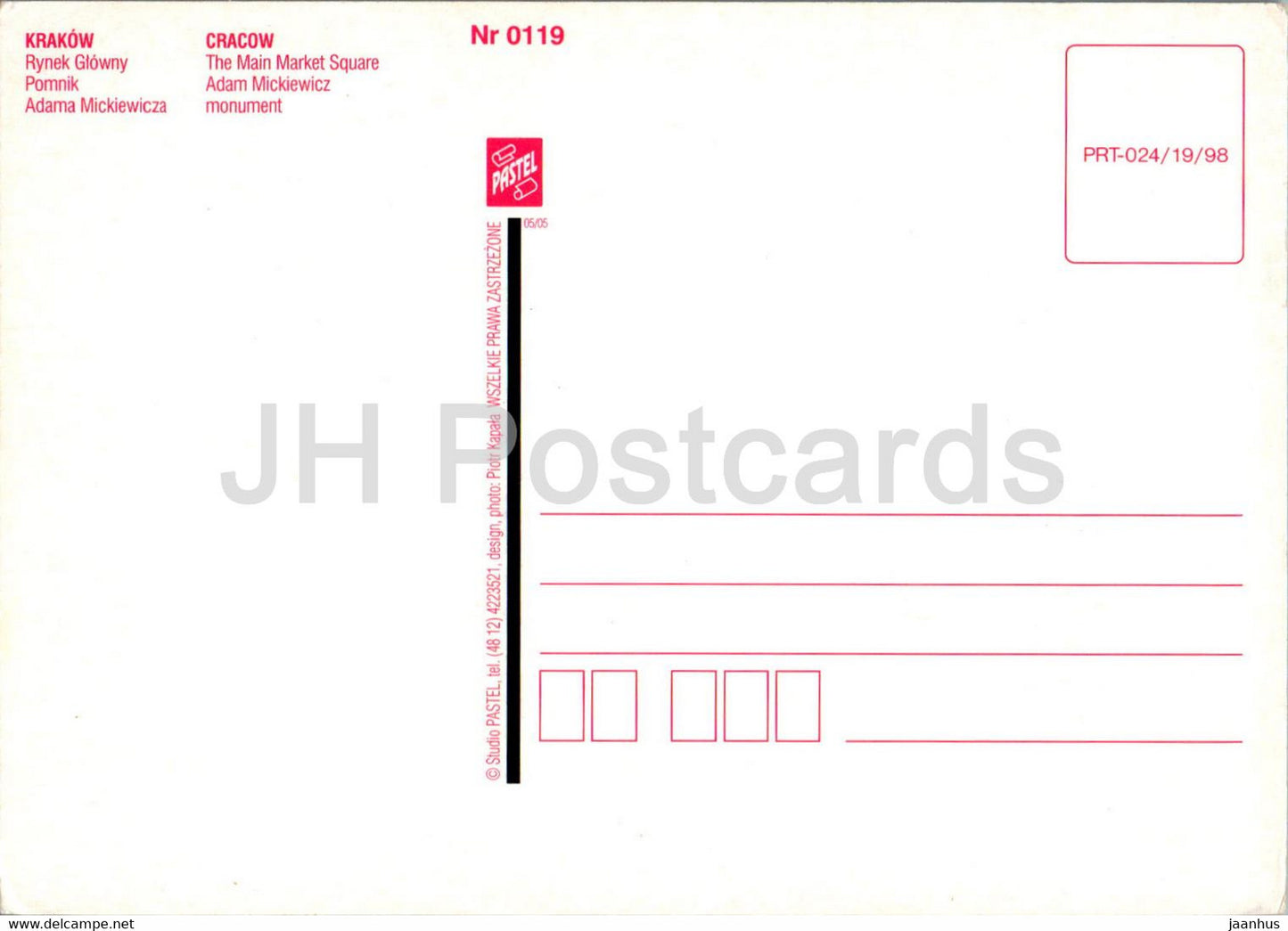Krakow - Rynek Glowny - pomnik Adama Mickiewicza - The Main Market square - monument - Poland - unused