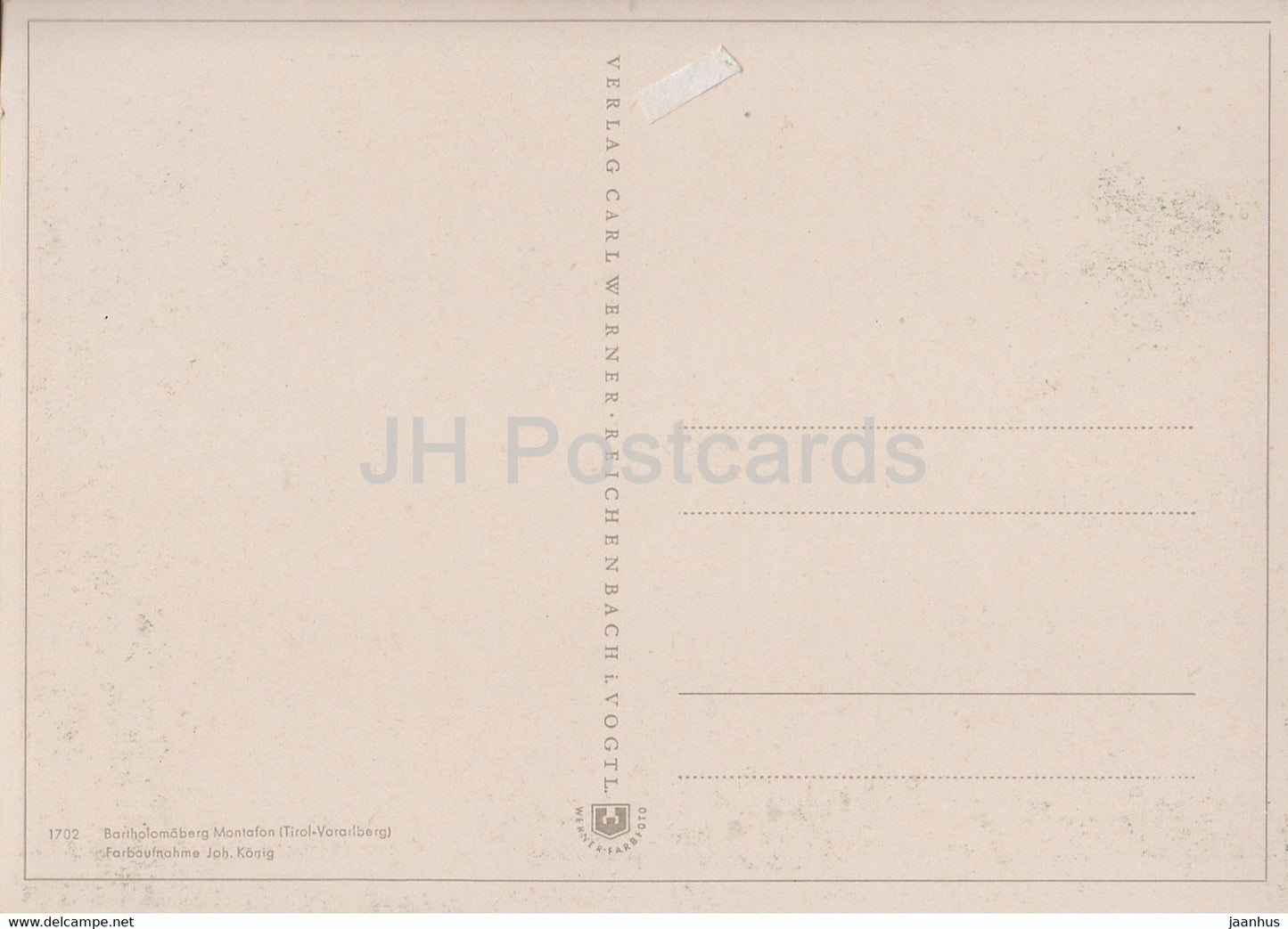 Bergsommer - Bartholomaberg Montafon - 1702 - Austria - unused