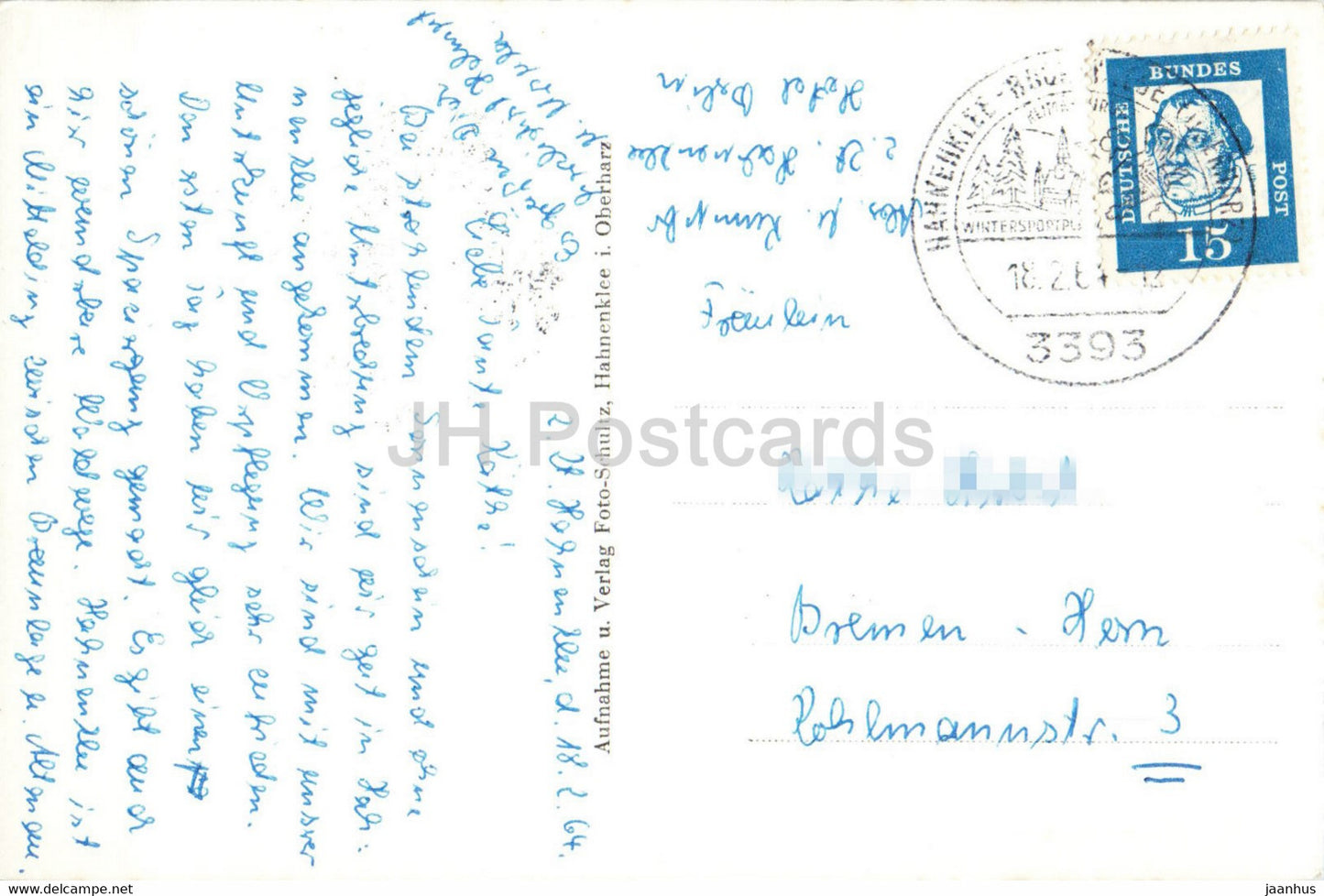 Am Skihang - Hahnenklee i Oberharz - old postcard - 1964 - Germany - used