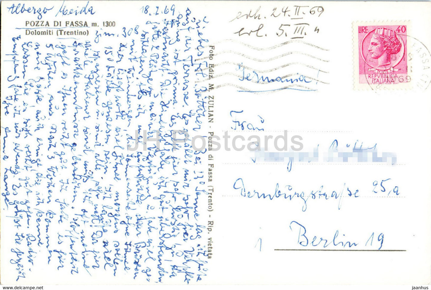 Pozza di Fassa – Dolomiti – Trentino – 1969 – Italien – gebraucht