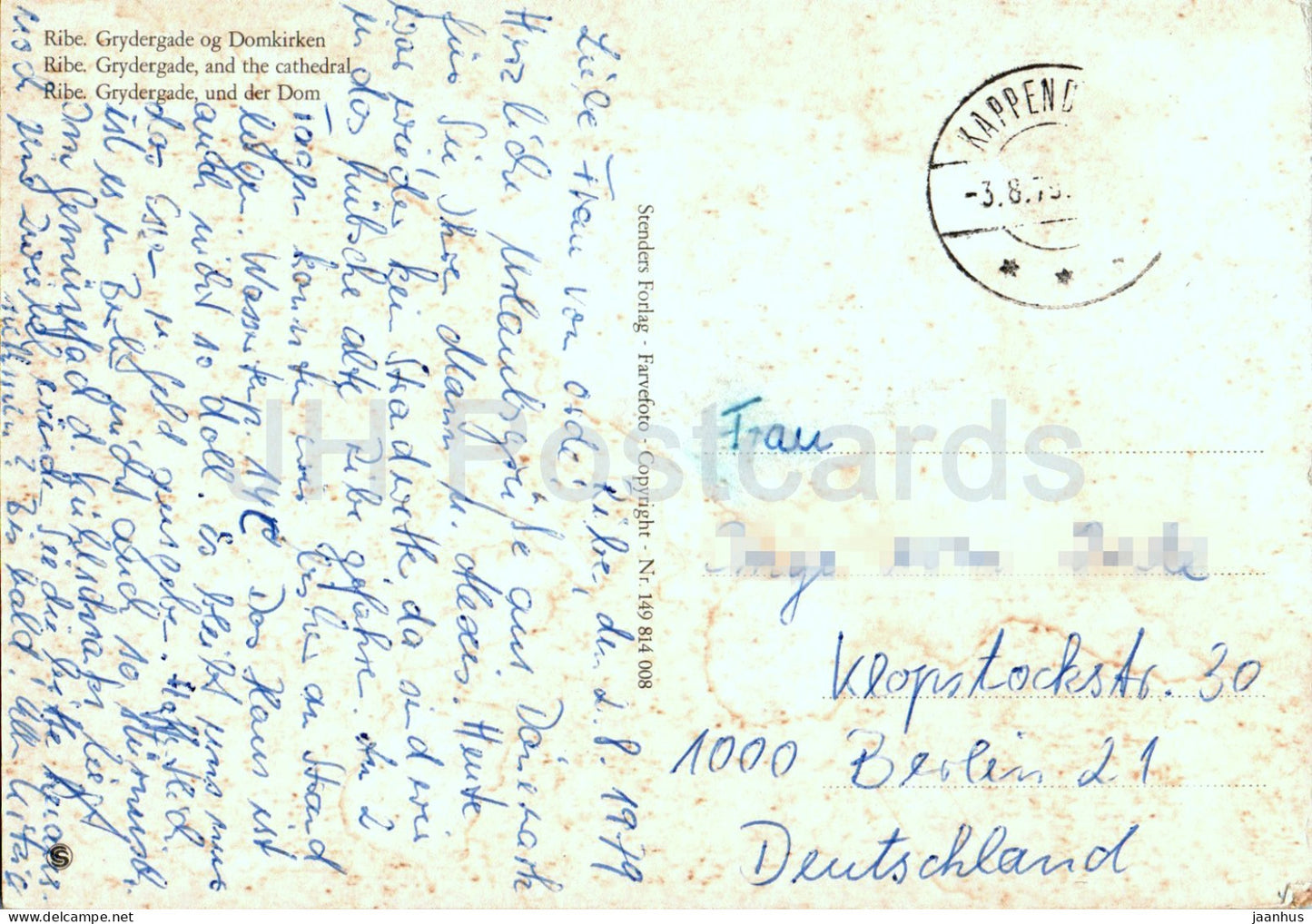 Ribe - Grydergade og Domkirken - cathédrale - 149 - 1979 - Danemark - d'occasion