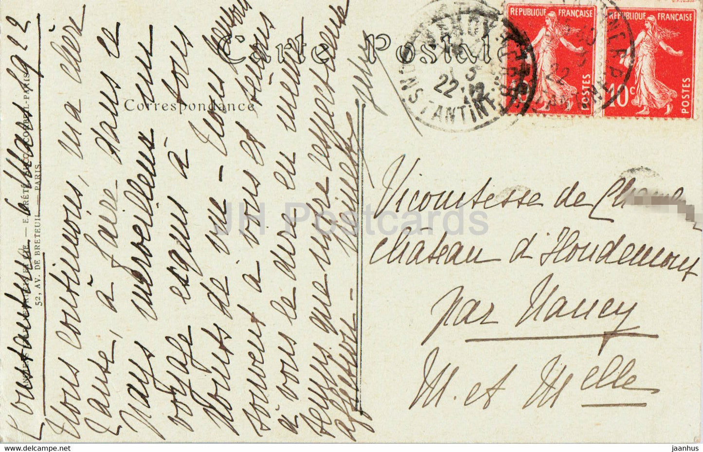 Constantine - Les Gorges du Rummel - 275 - carte postale ancienne - 1922 - Algérie - oblitéré