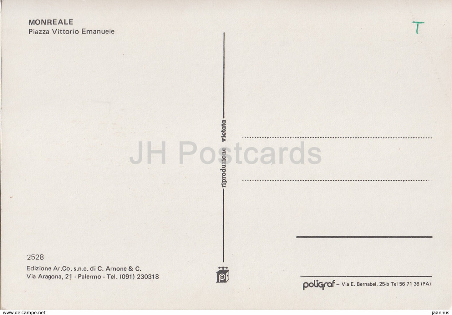 Monreale - Piazza Vittorio Emanuele - 2528 - Italie - inutilisé