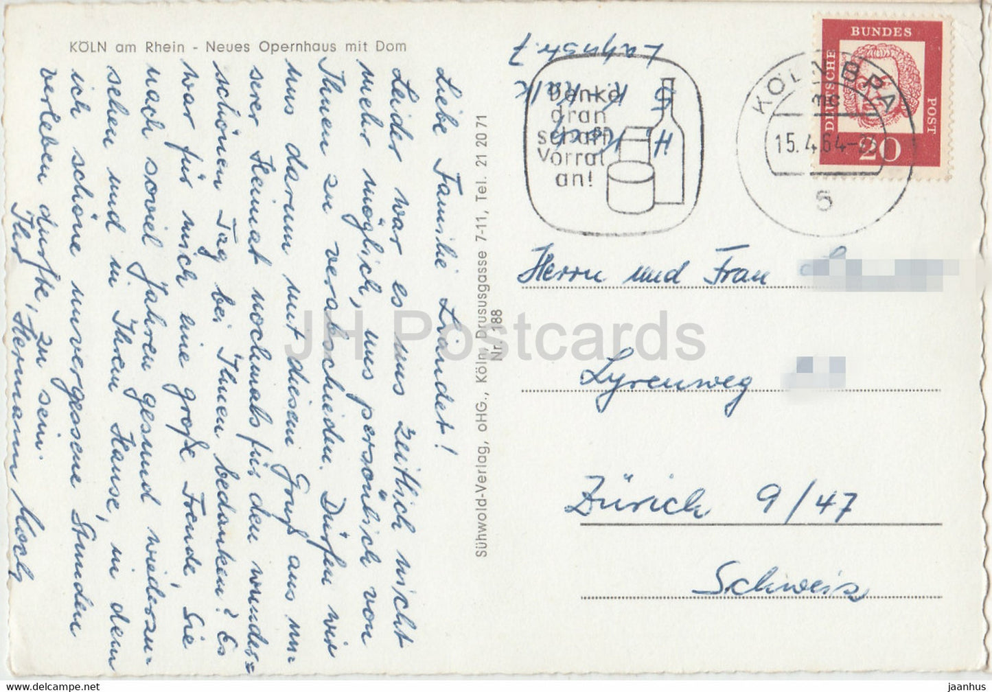 Köln am Rhein – Neues Opernhaus mit Dom – Oper – Dom – 1964 – Deutschland – gebraucht