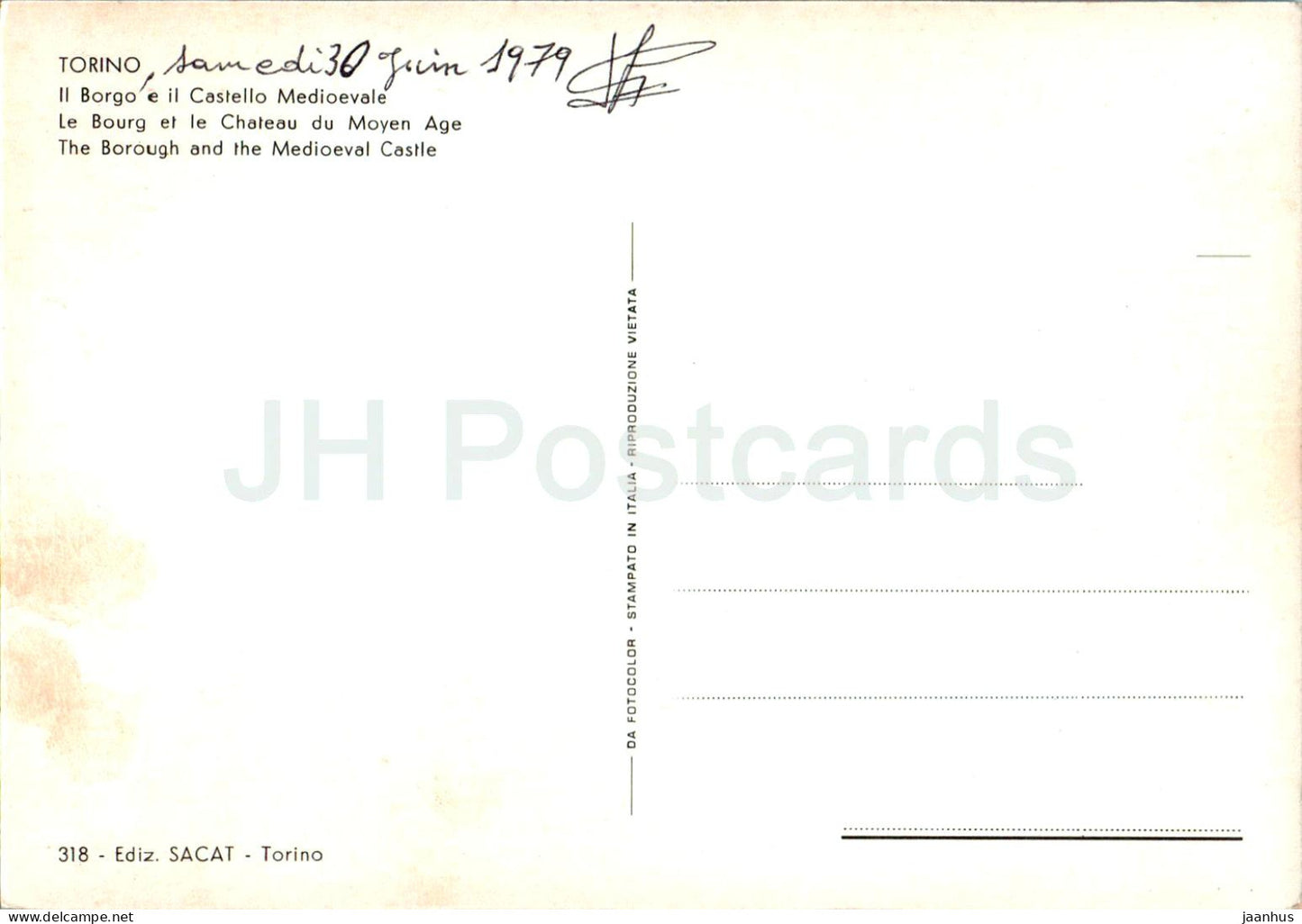 Torino - Turin - Il Borgo e il Castello Medioevale - The Borough and the Medievial Castle - 318 - 1979 - Italy - used