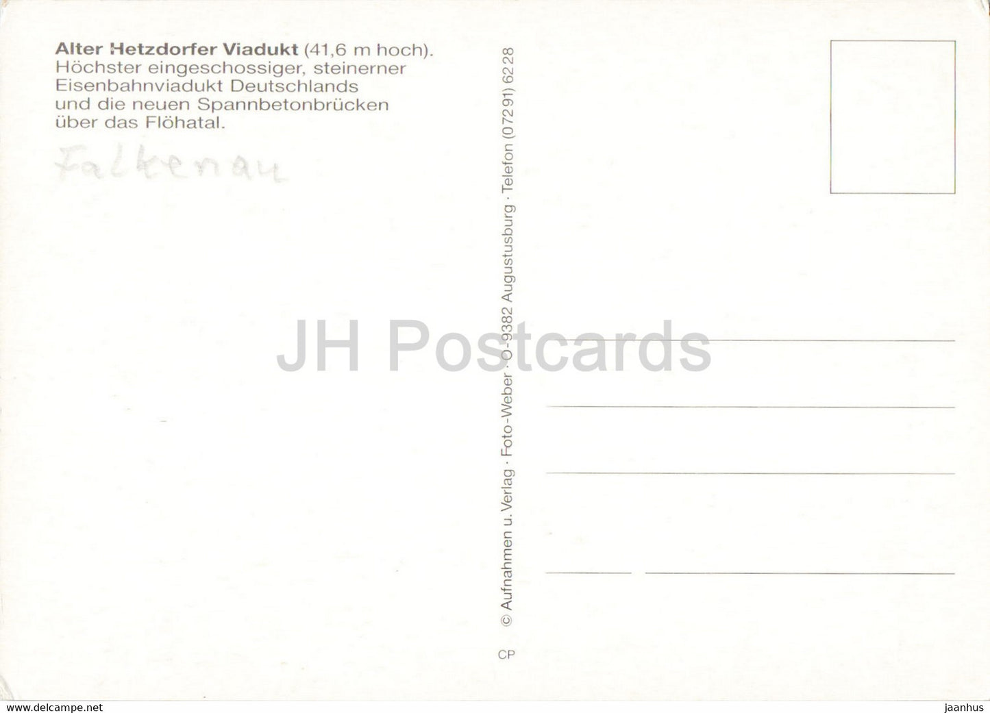 Alter Hetzdorfer Viadukt - Zug - Eisenbahn - Lokomotive - Deutschland - unbenutzt