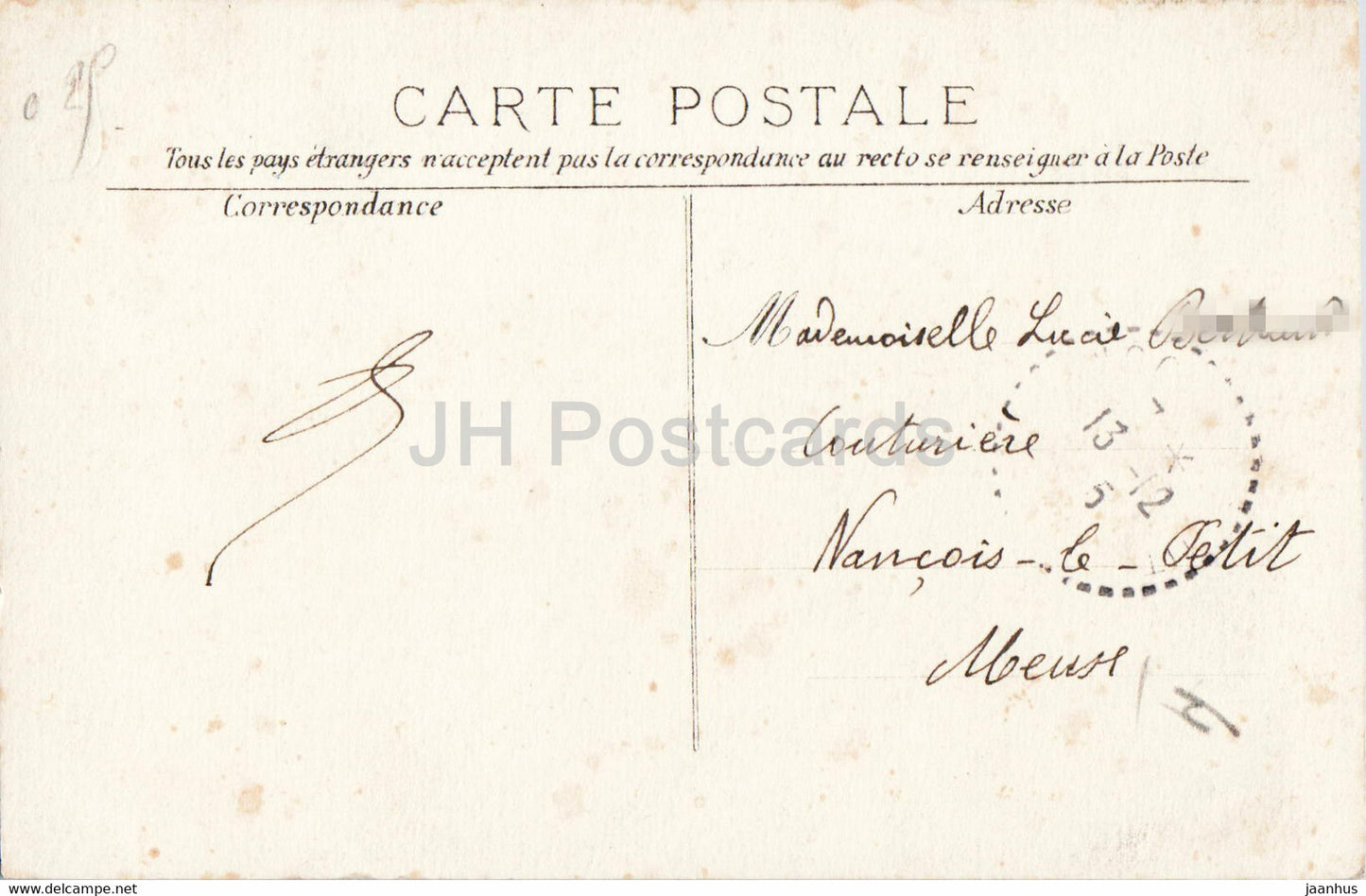 De Bar le Duc je vous envoie ces Fleurs - carte postale ancienne - France - oblitérée