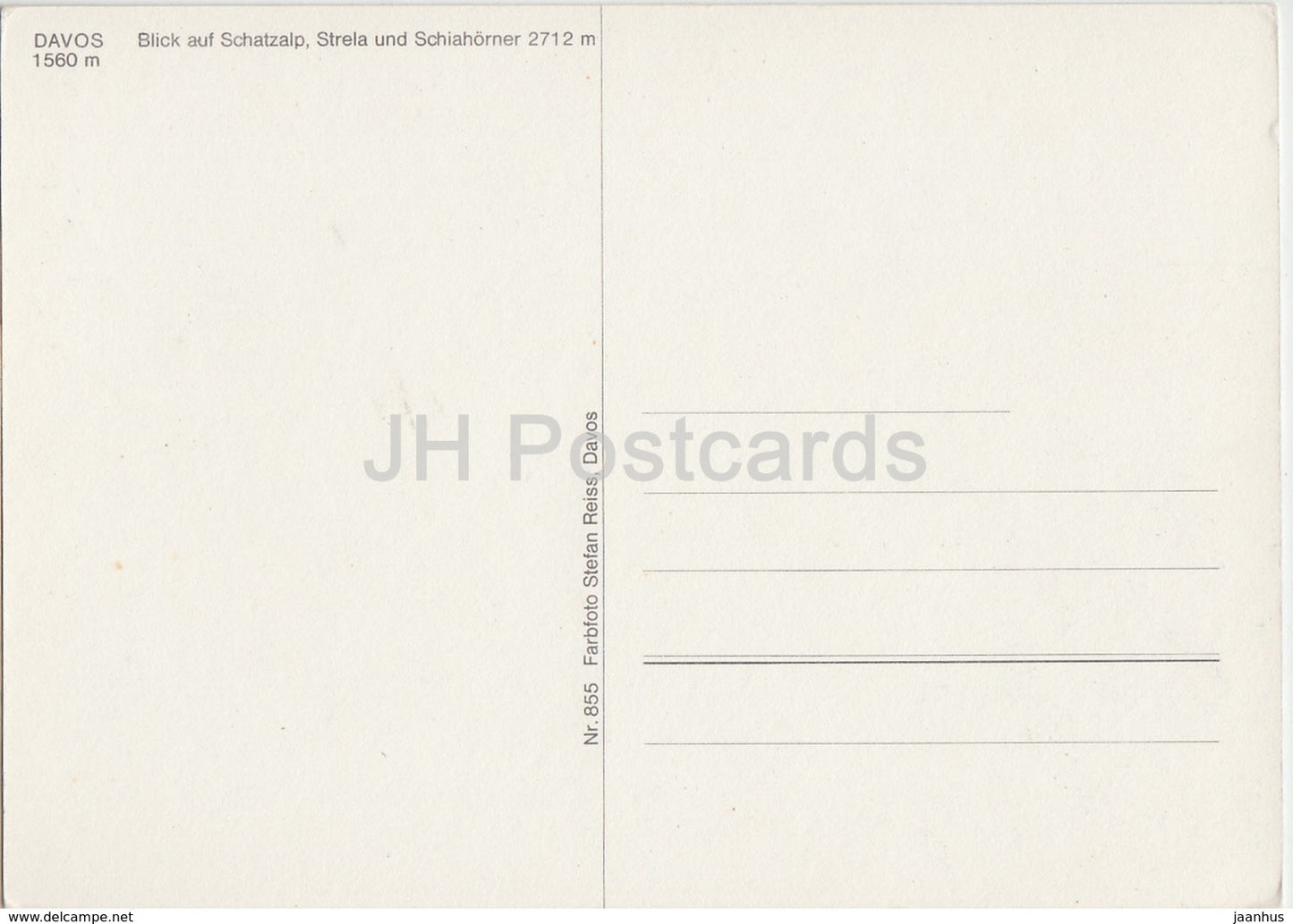 Davos - Blick auf Schatzalp - Strela - Schiahorner 2712 m - Switzerland - unused