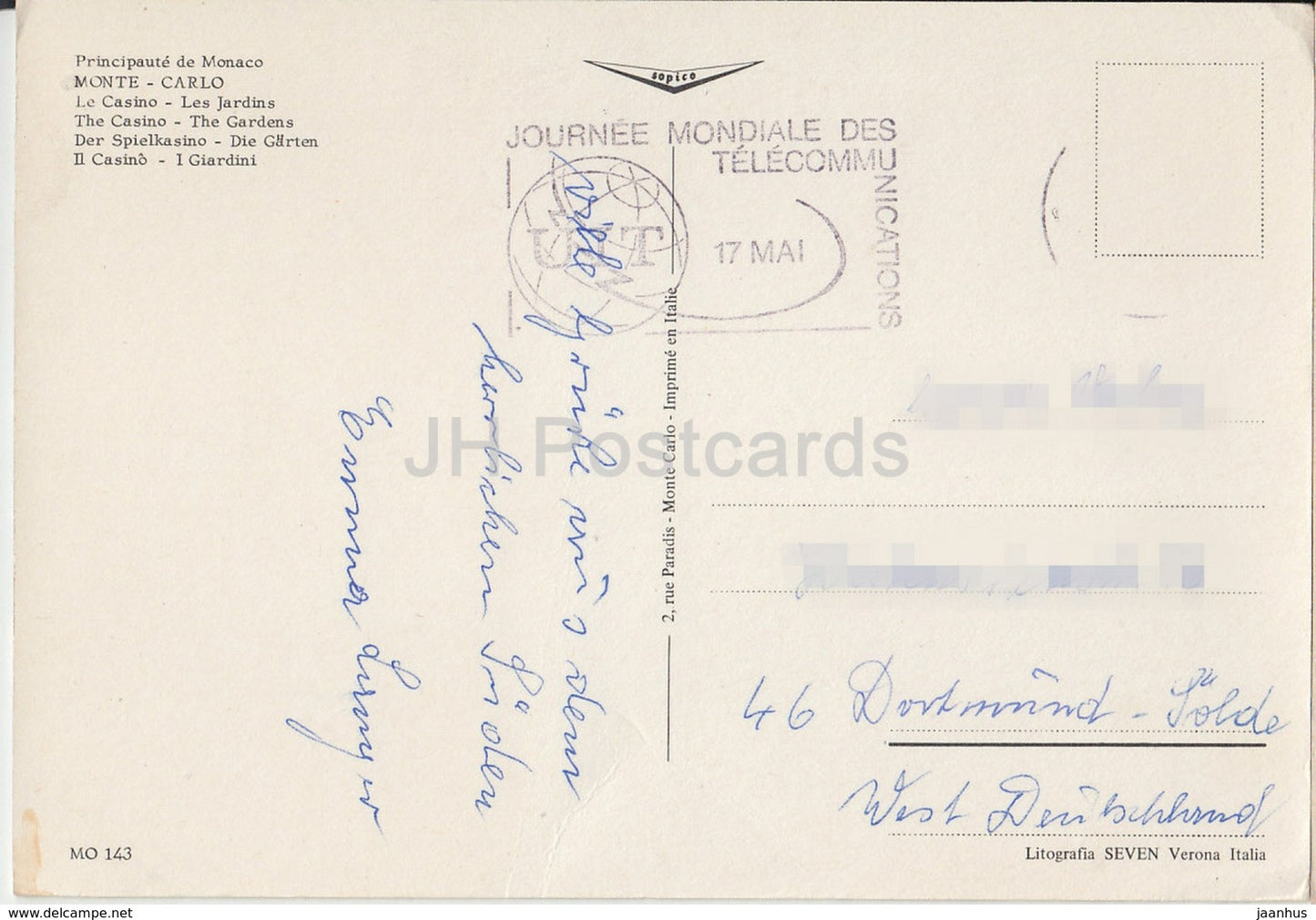 Monte-Carlo - Casino - Gardens - MO 143 - Monaco - used