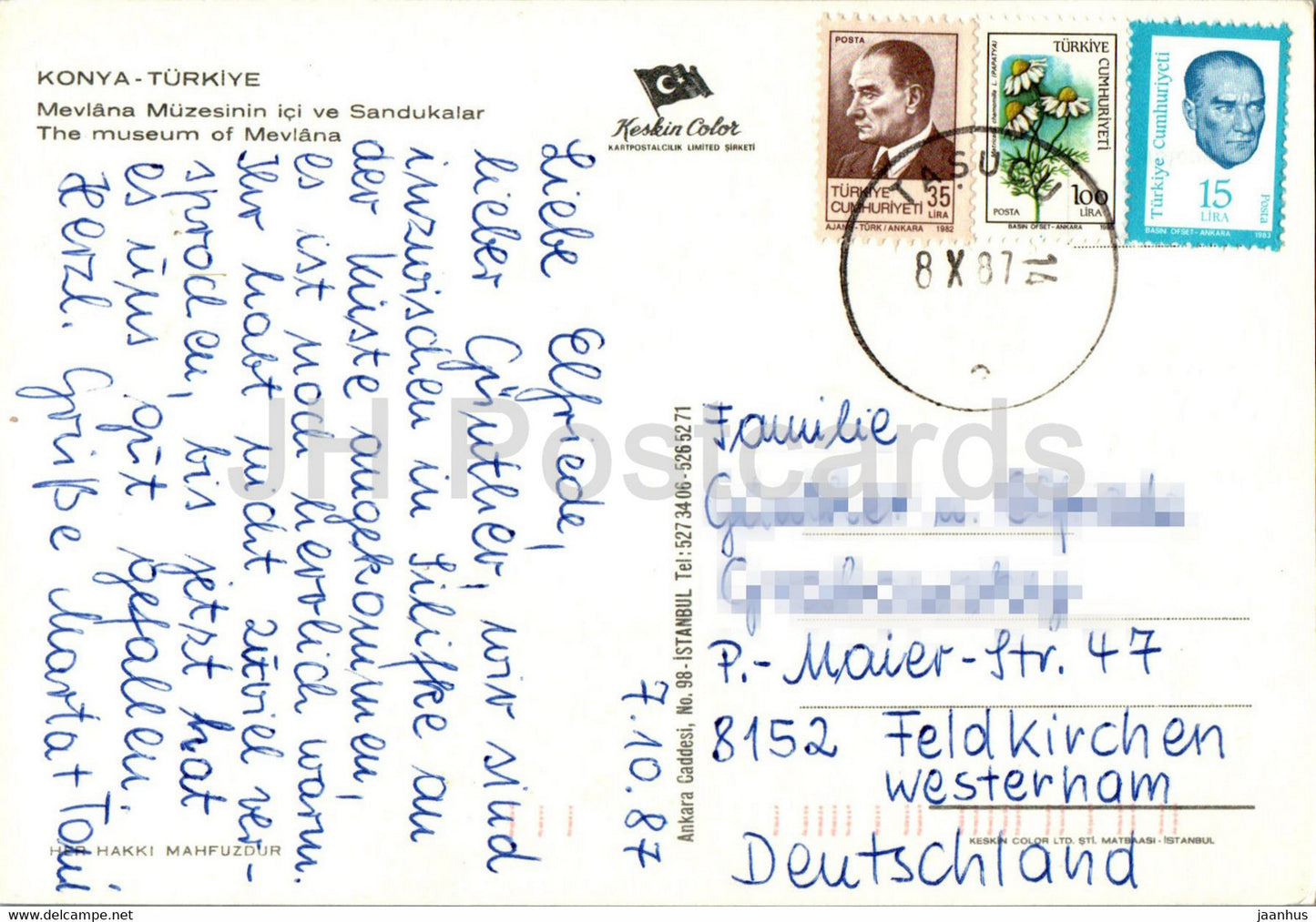 Konya - The Museum of Mevlana - 1987 - Turkey - used