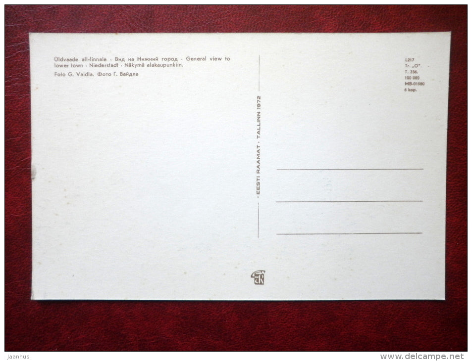 General view to lower town - Old Town - Tallinn - 1972 - Estonia USSR - unused - JH Postcards