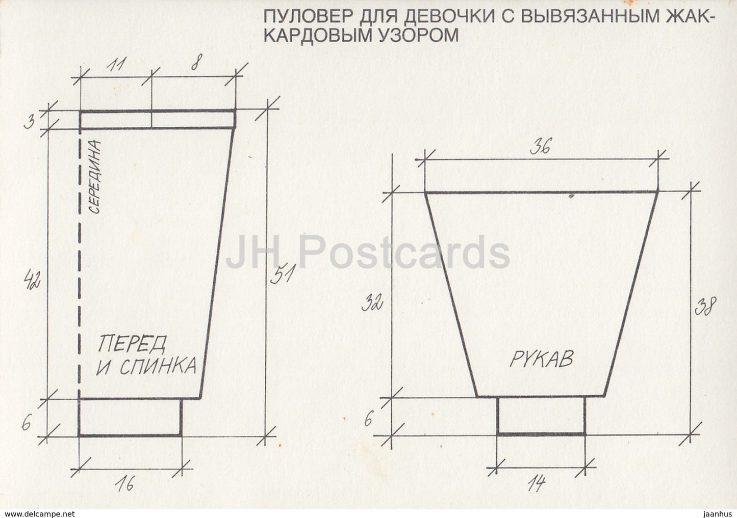 Girl Pullover - 1 - Children Fashion - Czech Republic - unused - JH Postcards