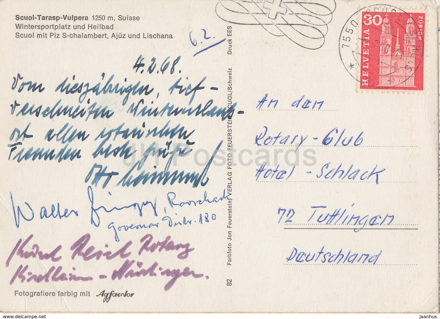 Scuol Tarasp Vulpera 1250 m - 1968 - Switzerland - used