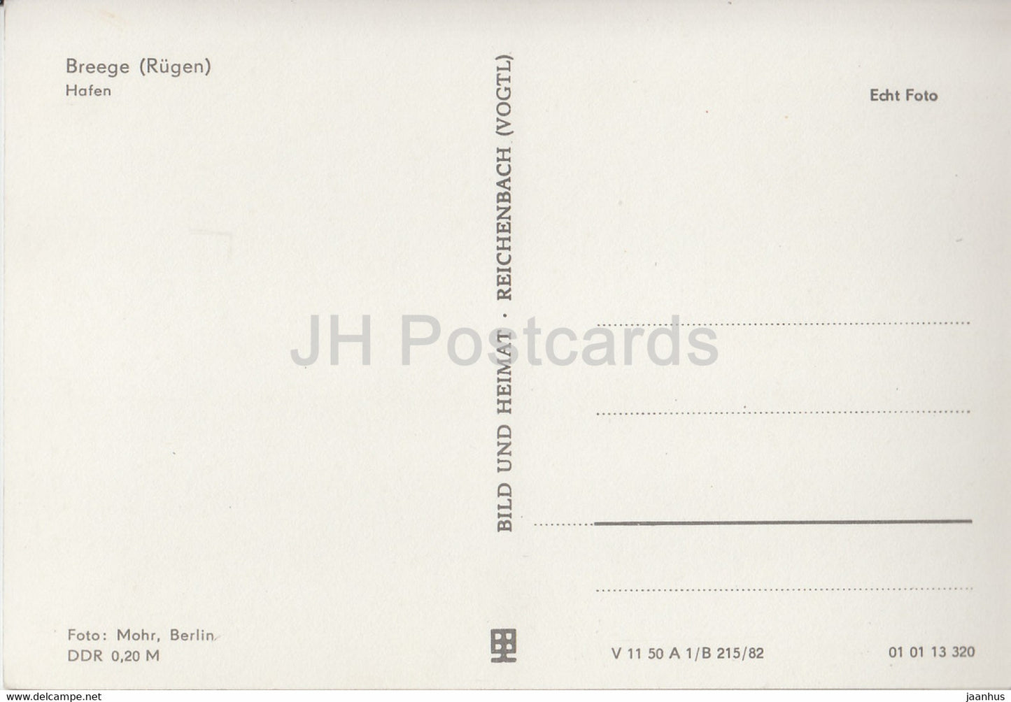 Breege Rugen - Hafen - boat - Germany DDR - unused