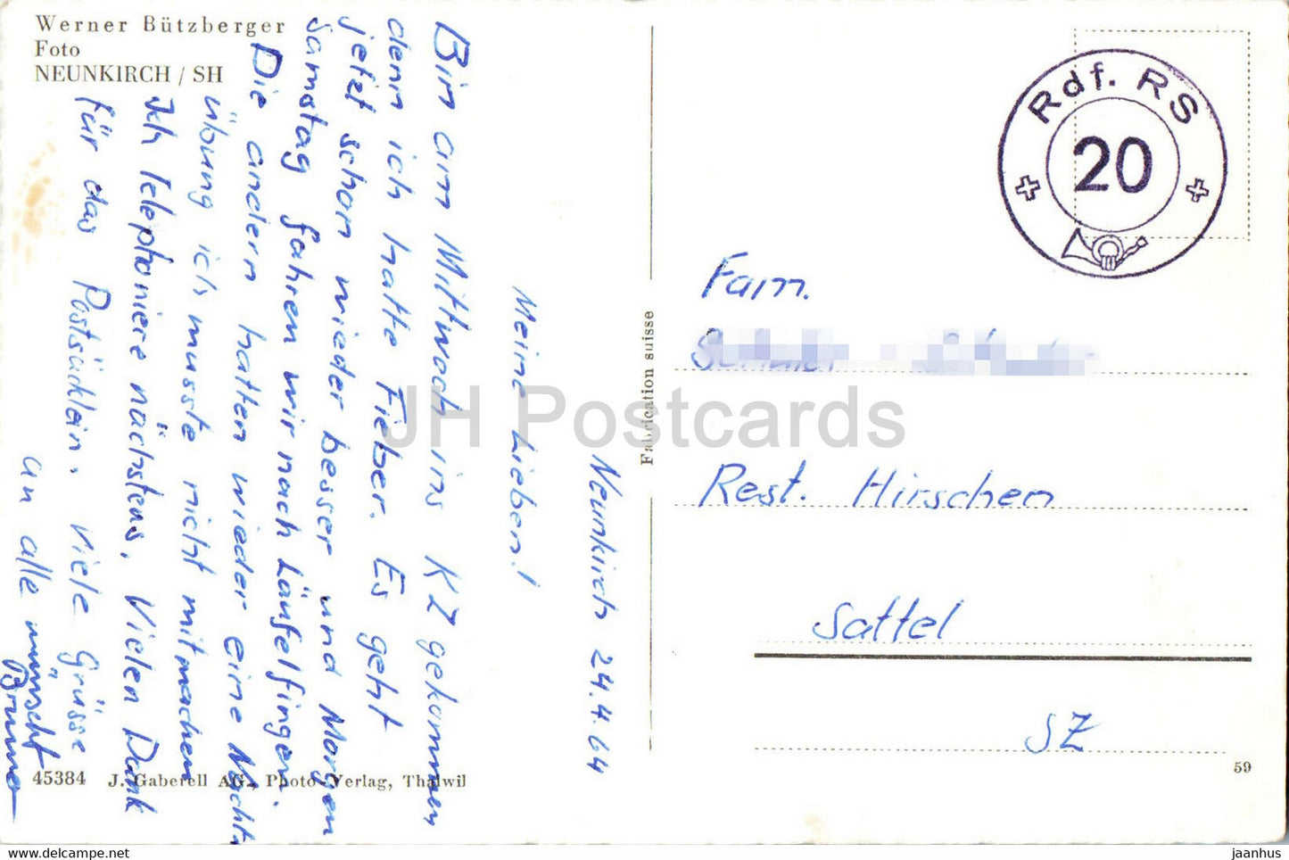 Neunkirch - Obertor - 45384 - 1964 - Switzerland - used