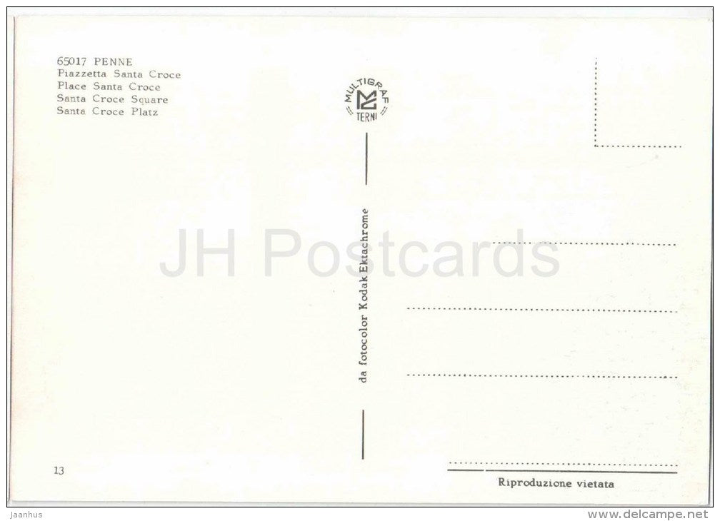 Piazzetta Santa Croce - Santa Croce Square - Penne - Pescara - Abruzzo - 65017 - 13 - Italia - Italy - unused - JH Postcards
