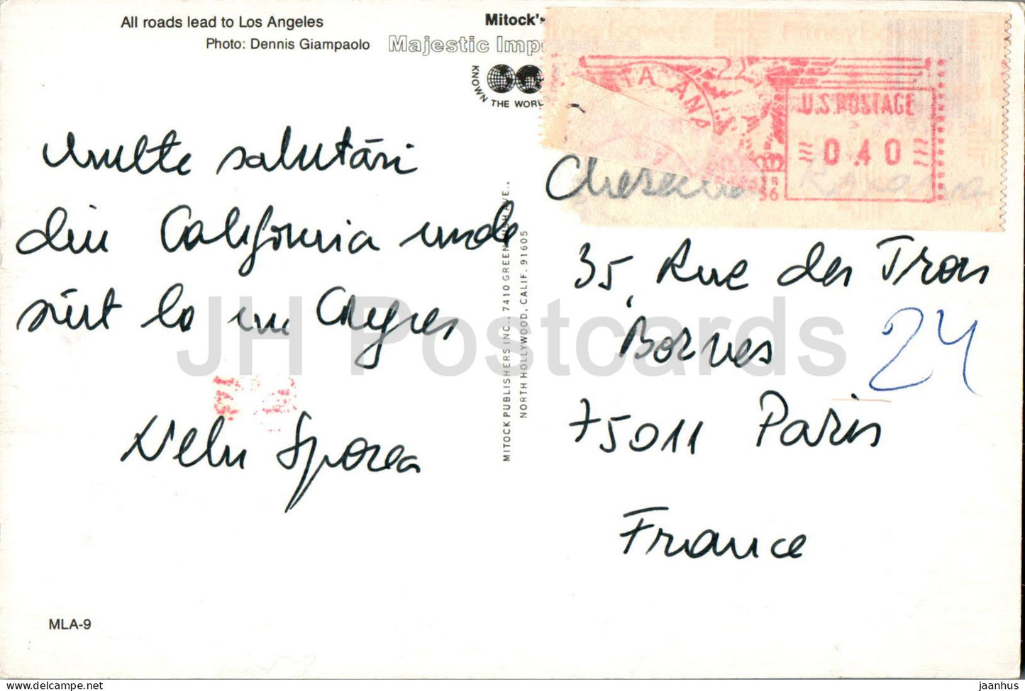 Tous les chemins mènent à Los Angeles - MLA-9 - USA - utilisé