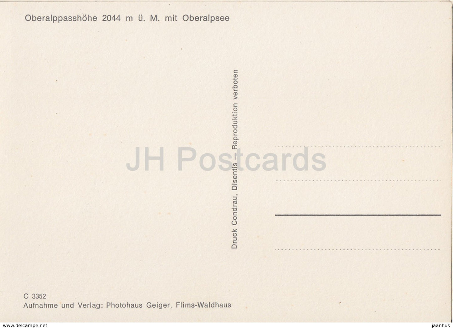 Oberalppasshohe 2044 m mit Oberalpsee - 3352 - Suisse - inutilisé