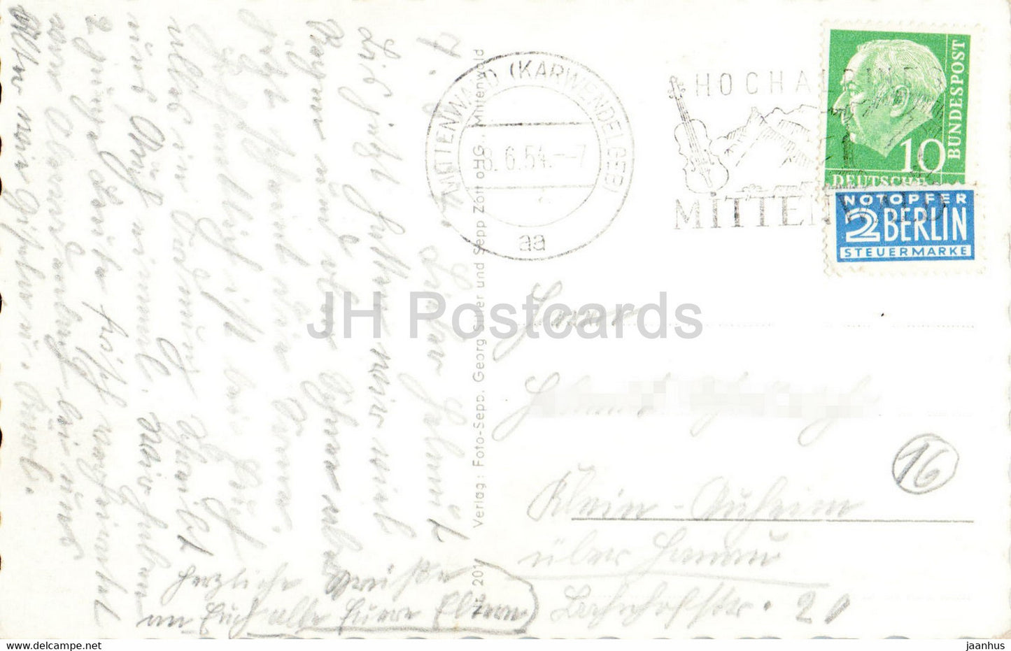 St Anton am Kranzberg mit Karwendel - carte postale ancienne - 1954 - Allemagne - utilisé