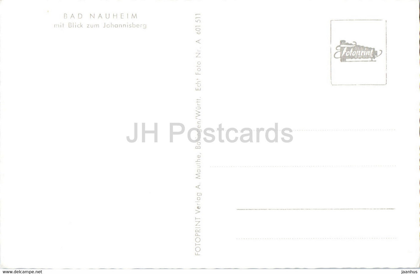 Bad Nauheim mit Blick zum Johannisberg - alte Postkarte - Deutschland - unbenutzt