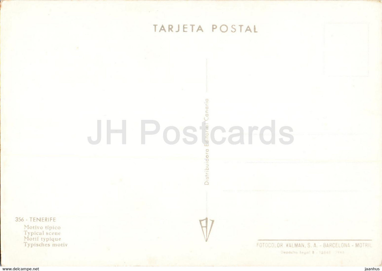Tenerife - Motivo tipico - scène typique - 356 - Espagne - inutilisé