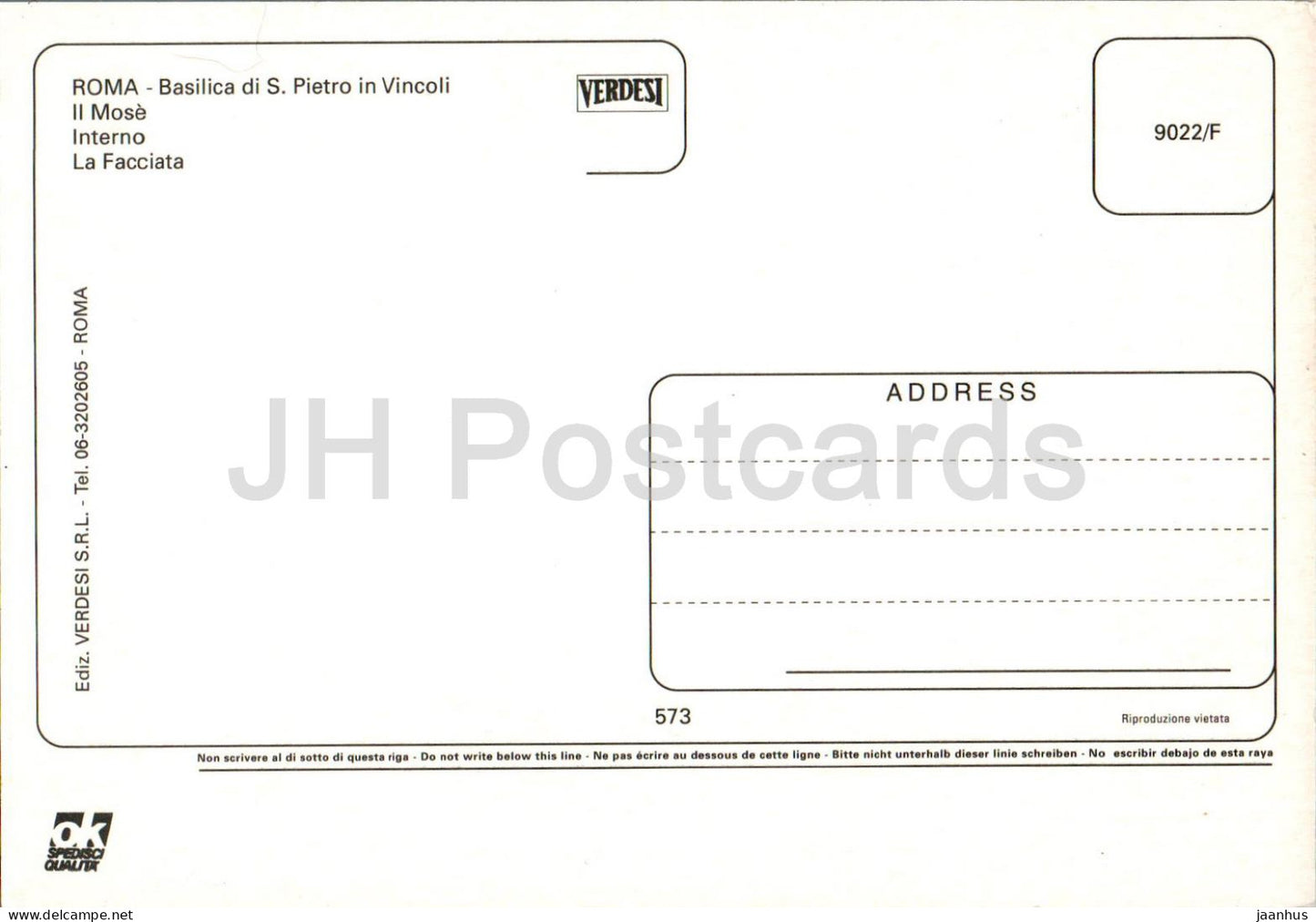 Roma - Rome - Basilique di S Pietro in Vincoli - Moïse - intérieur - cathédrale - façade multiview - 9022 - Italie - inutilisé