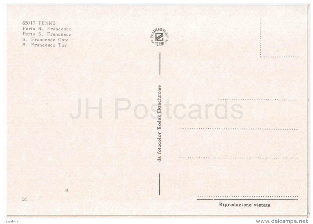 Porta S. Francesco - S. Francesco Gate - Penne - Pescara - Abruzzo - 65017 - 14 - Italia - Italy - unused - JH Postcards