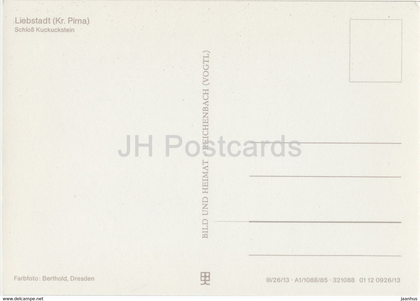 Liebstadt - Kr. Pirna - Burgen und Schlosser der Sachsischen Raum - Castles of Saxony - DDR Germany - unused