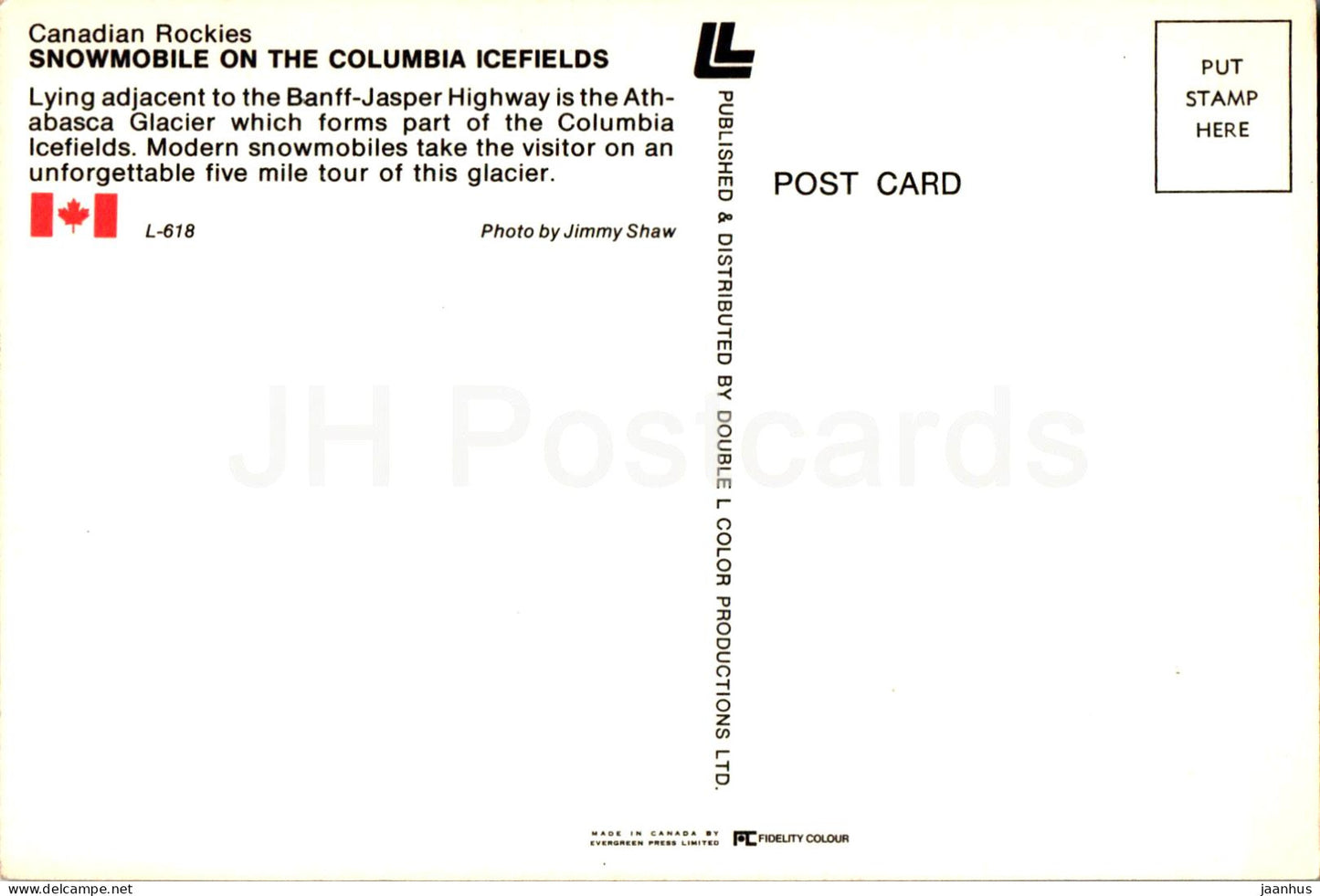 Kanadische Rocky Mountains – Schneemobil auf den Columbia Icefields – L-618 – Kanada – unbenutzt