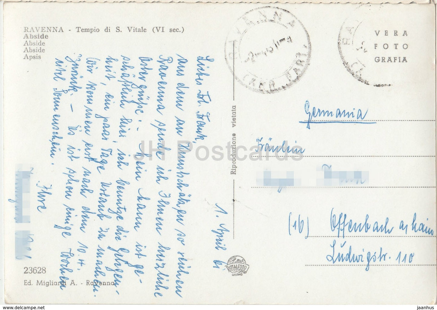 Ravenna - Tempio di S. Vitale - abside - Italy - 1961 - used