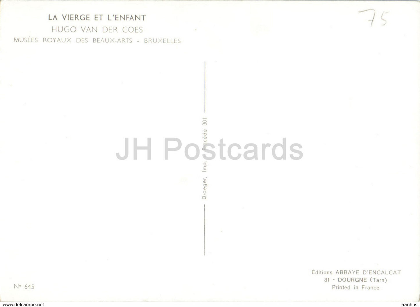 tableau de Hugo van der Goes - La Vierge et L'Enfant - Art flamand - France - inutilisé