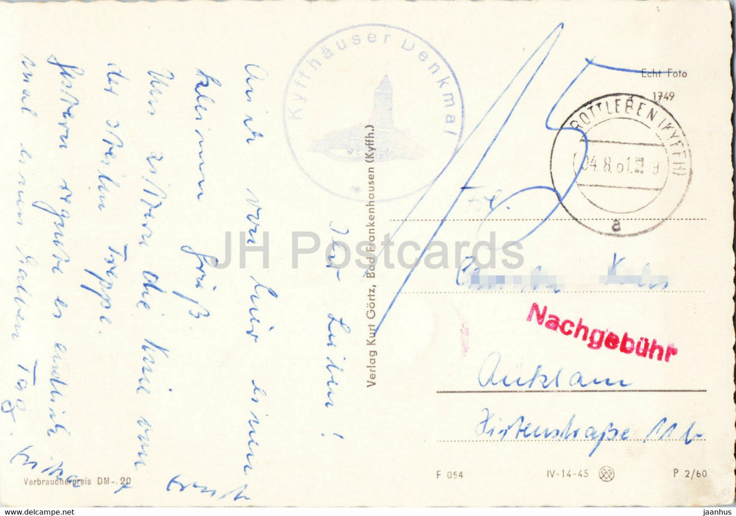 Kyffhauser Gebirge - old postcard - Germany DDR - used