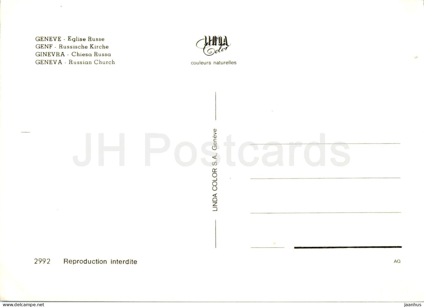 Genf - Genf - Eglise Russe - Russische Kirche - 2992 - Schweiz - unbenutzt