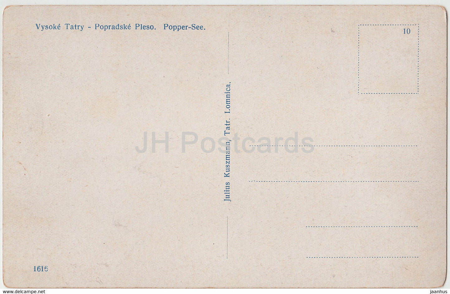 Vysoke Tatry - Popradske Pleso - Popper See - old postcard - Slovakia - unused