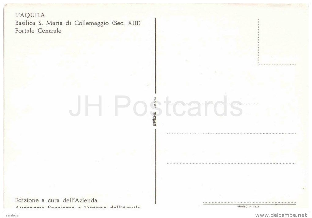 Basilica S. Maria di Collemaggio , Portale Centrale - L´Aquila - Italia - Italy - unused - JH Postcards