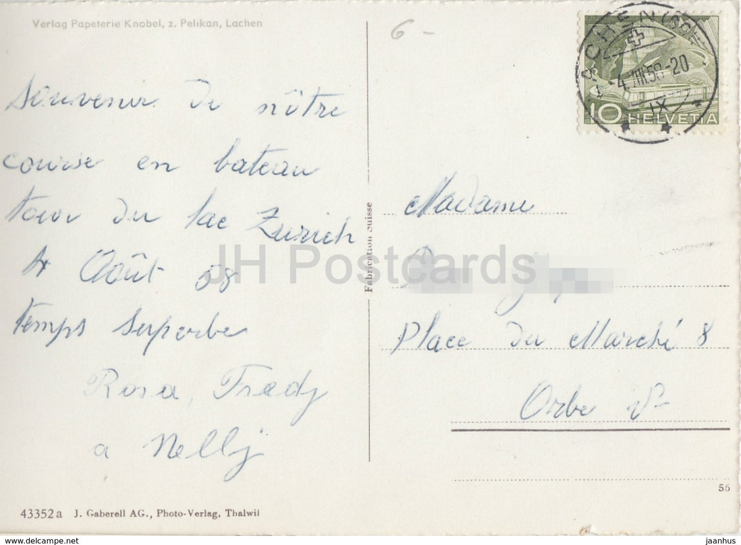 Lachen und Wagitalerberge - Passagierschiff Linth - 1958 - Schweiz - gebraucht