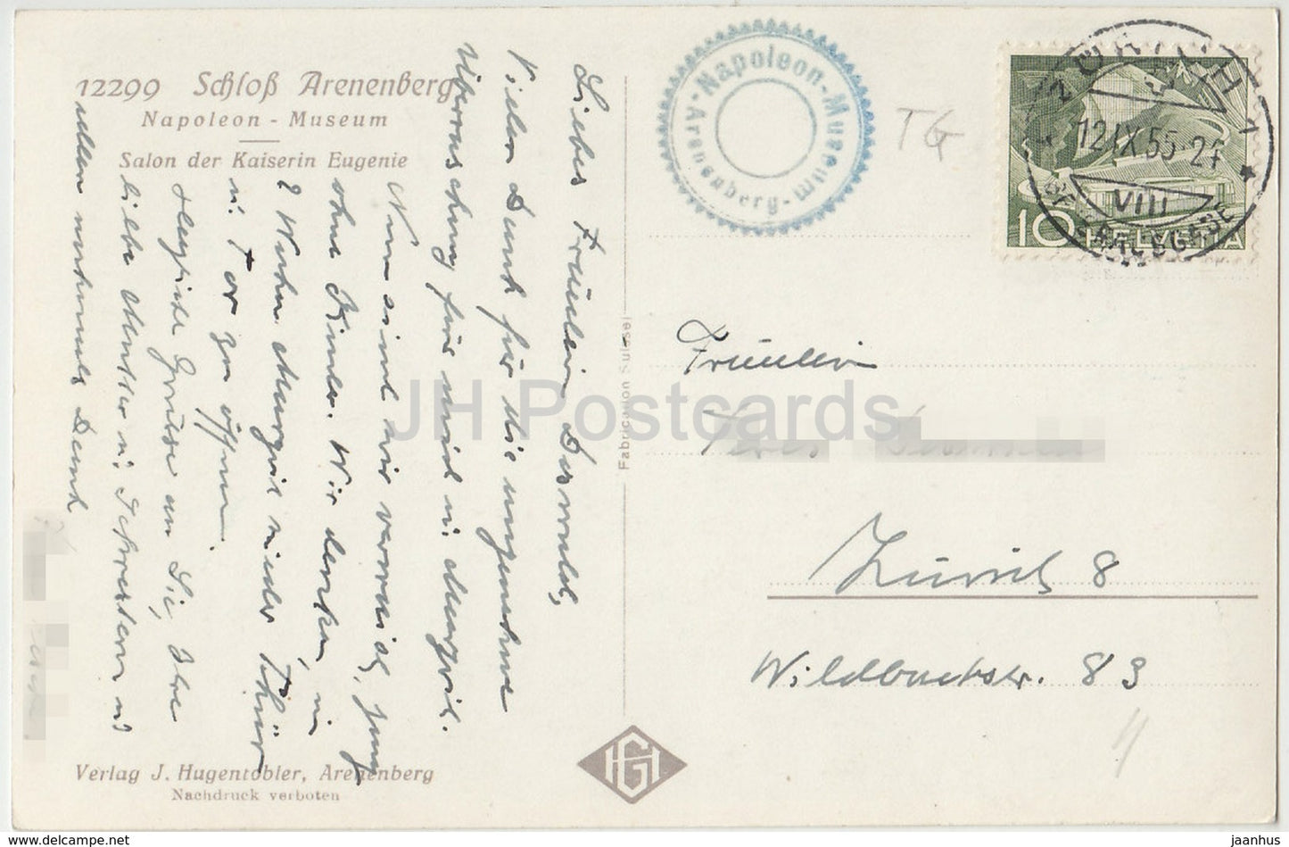 Schloss Arenenberg - Napoleon-Museum - castle - museum - salon der Kaiserin Eugenie - 12299 - Switzerland - 1955 - used