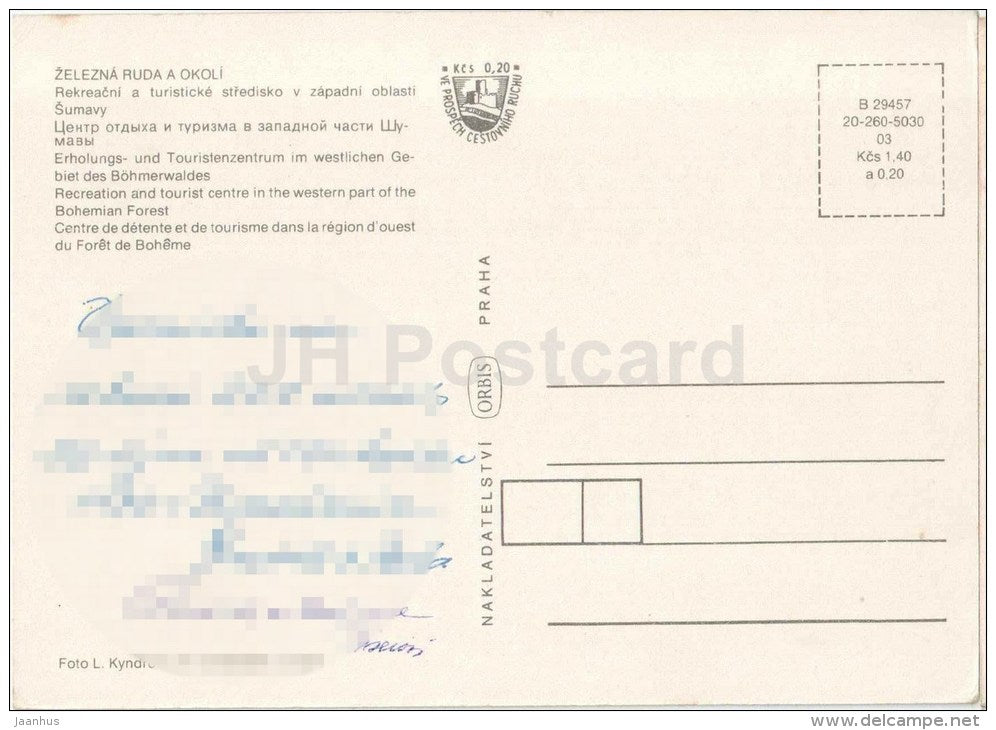 Zelezna Ruda a Okoli - Recreation and tourist centre in the Bohemian forest - Czechoslovakia - Czech - used - JH Postcards