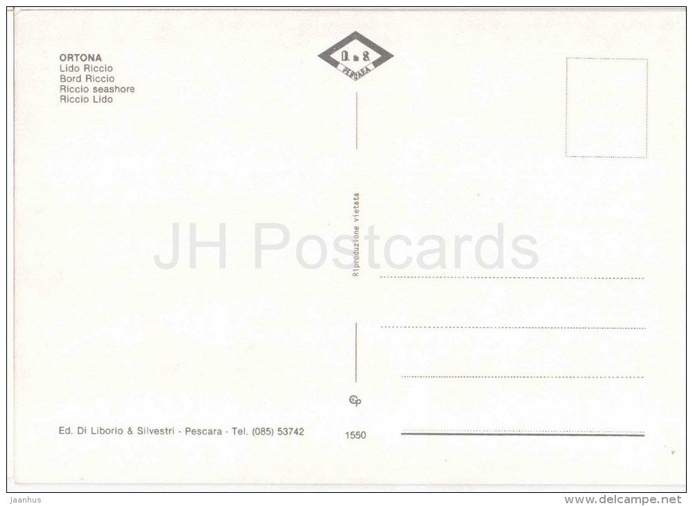 Ortona Lido Riccio - beach - inflatable boat - Chieti - Abruzzo - 1550 - Italia - Italy - unused - JH Postcards
