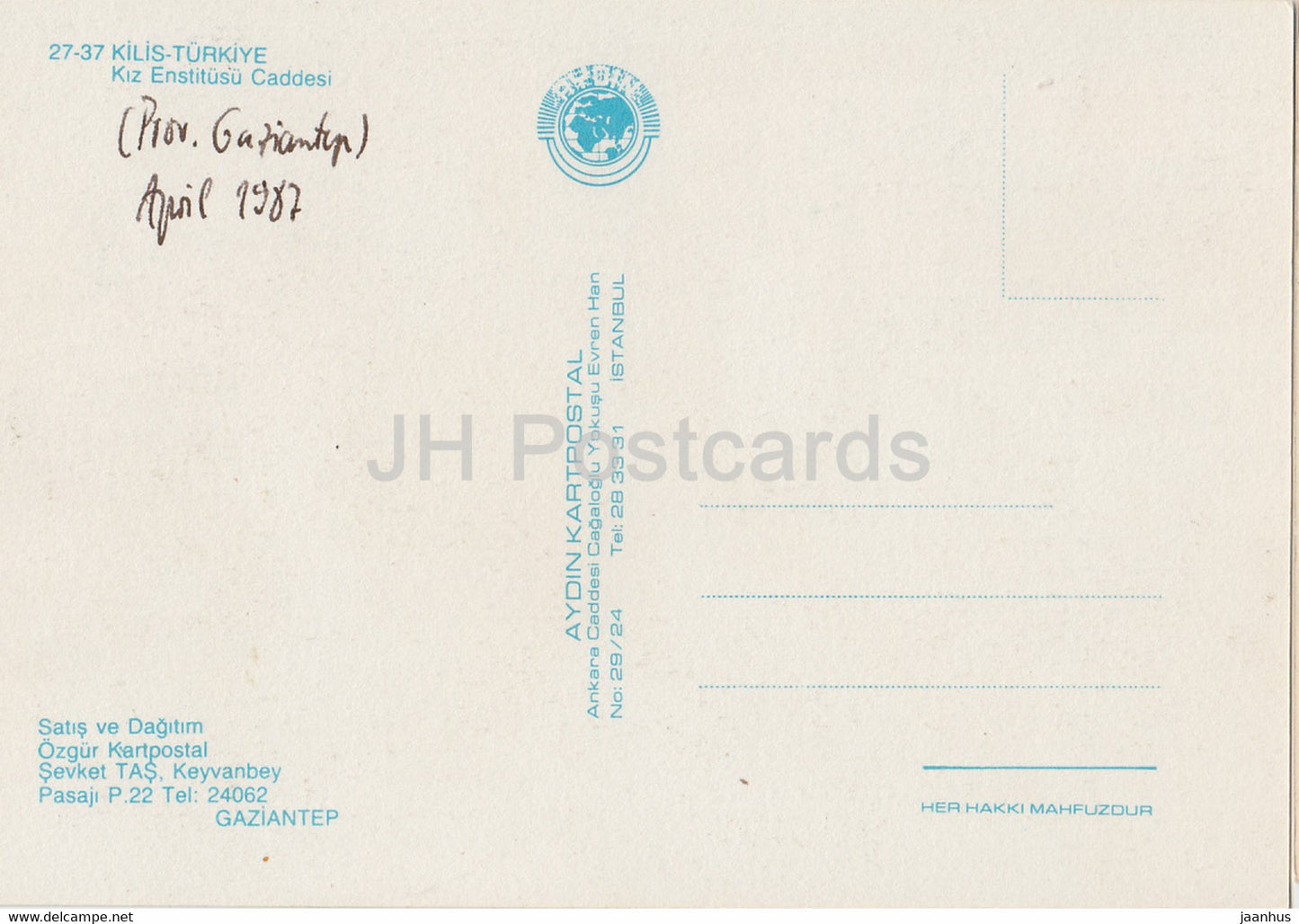 Kilis - Girls Institute Street - 1987 - Turquie - occasion