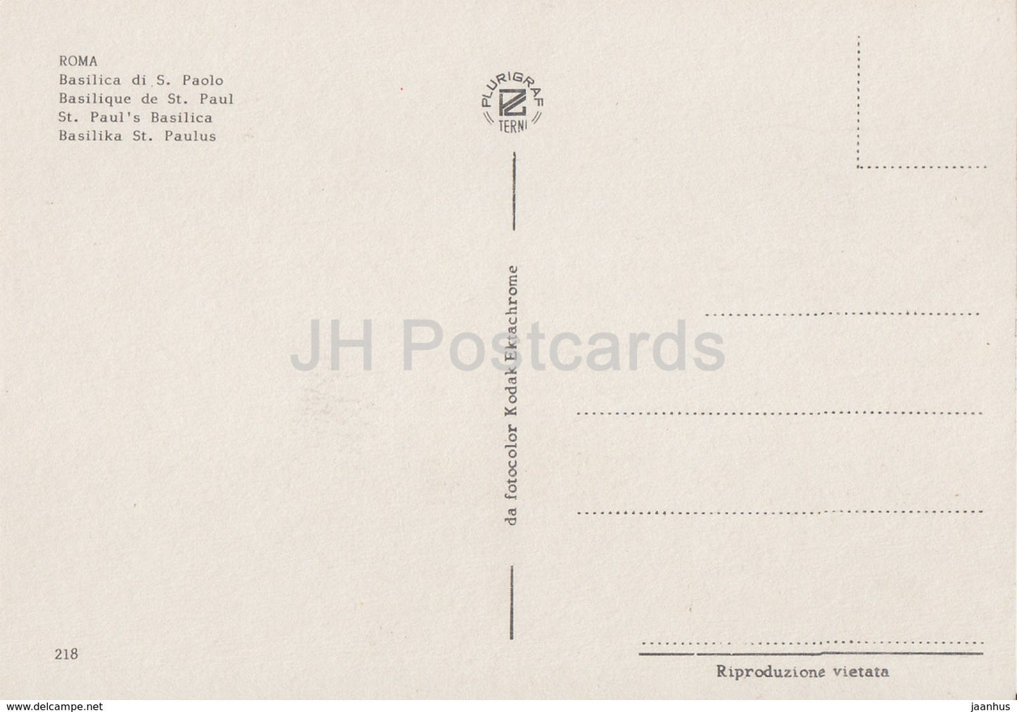 Rome - Roma - St. Paul's Basilica - 218 - Italy - unused