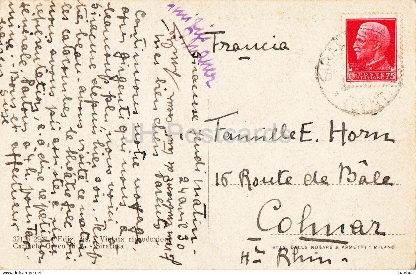 Siracusa - Teatro greco - I koilon dall'alto - theatre - ancient world - 32126 - old postcard - Italy - used