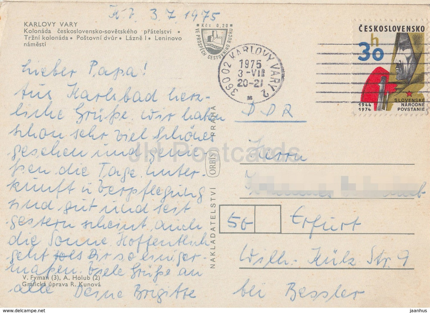 Karlovy Vary - spa - colonnade - bus - multiview - Czechoslovakia - Czech Republic - 1975 - used