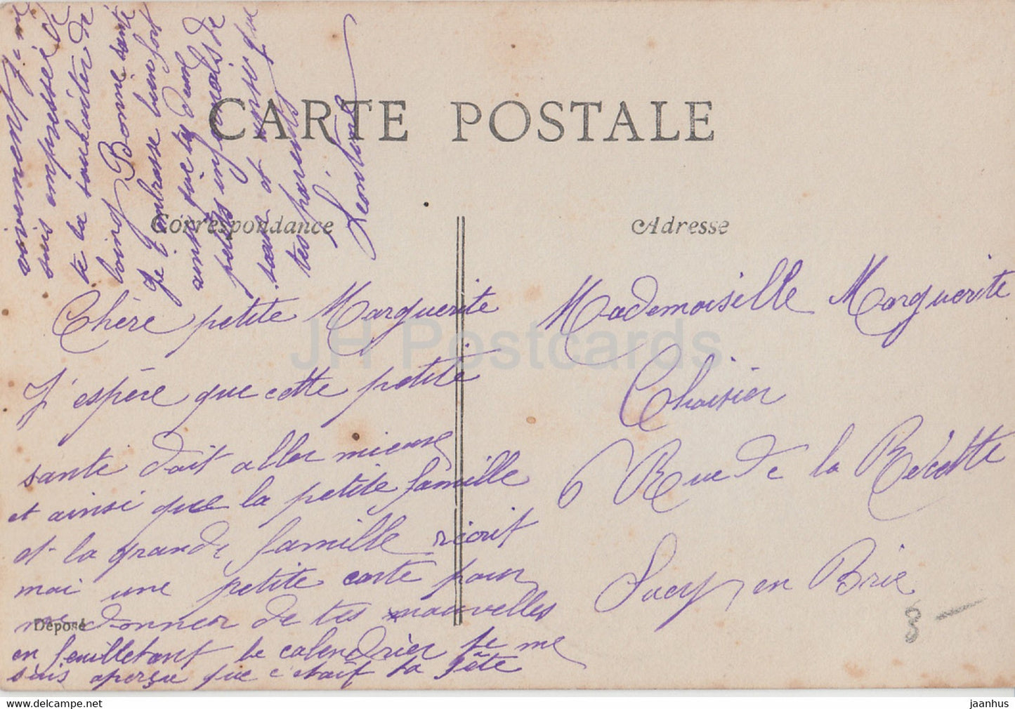 Vive la Saint - Mädchen - Kinder - 140 - GI Paris - alte Postkarte - Frankreich - gebraucht