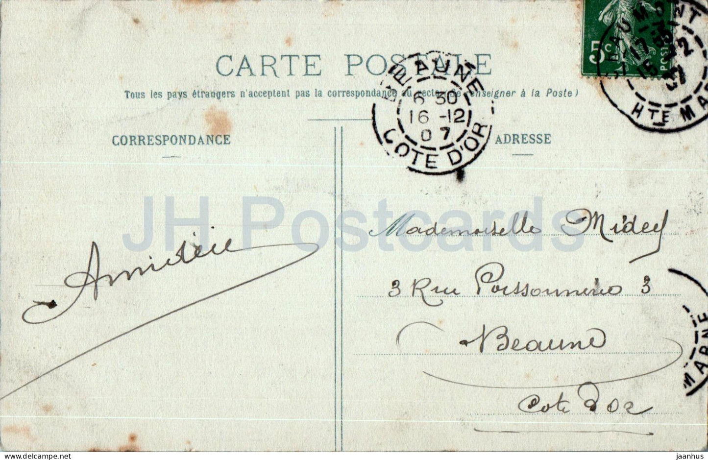 Chaumont - Le Donjon - Ancienne demeure des Comtes de Champagne - carte postale ancienne - 1907 - France - occasion