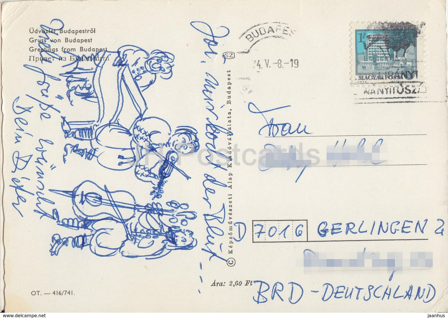 Grüße aus Budapest – Architektur – Multiview – 1974 – Ungarn – gebraucht