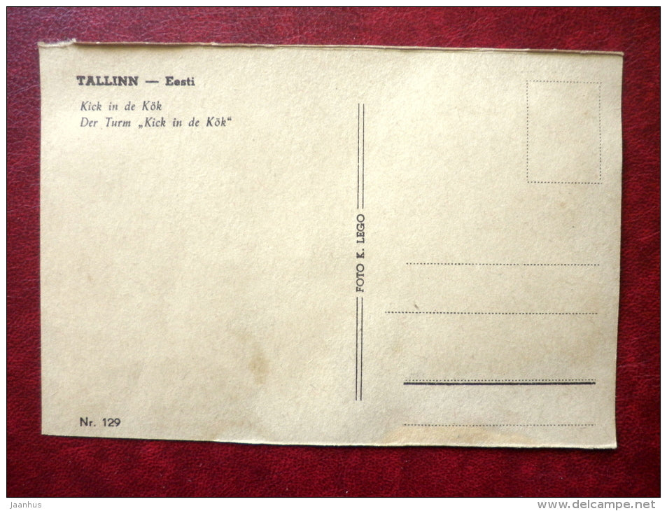 Kiek in de Kök tower - Old Town - Tallinn - nr 129 - 1920s-1930s - Estonia - unused - JH Postcards